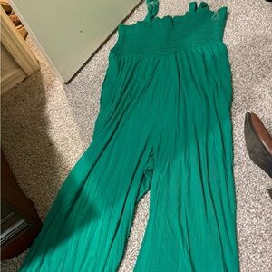 Women's Green Wide-Leg romper